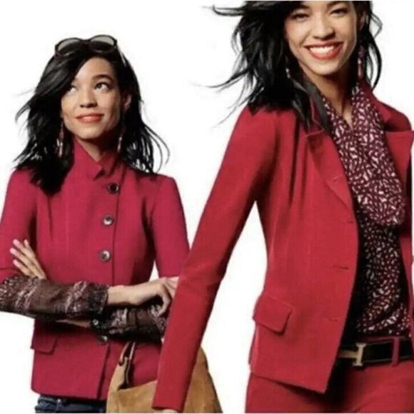 CAbi 3175 Rhubarb Red Outing Blazer Ponte Knit size 4 - Picture 1 of 4